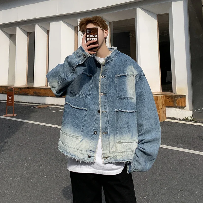 Street Fashion Jeans Men - American Retro Hip Pop Raw Edge