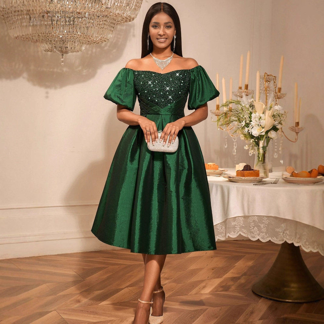 Street Fashion Taiwan - Women's Sexy Off-shoulder Dress Fashion Elegant