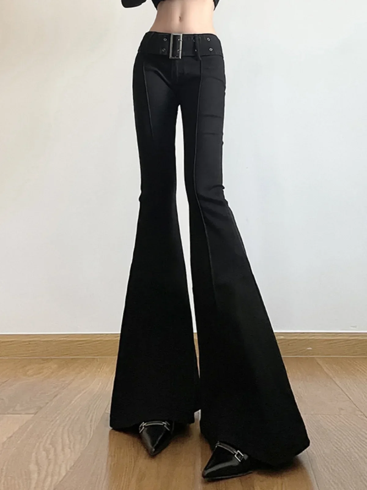 Street Fashion Jeans - Women's Black Jeans Flare Pants Y2k
