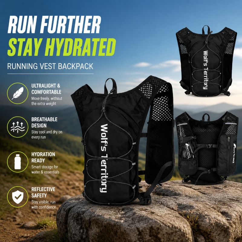 Reflective Jacket Running - Running Vest Backpack Marathon Hydrating Backpack