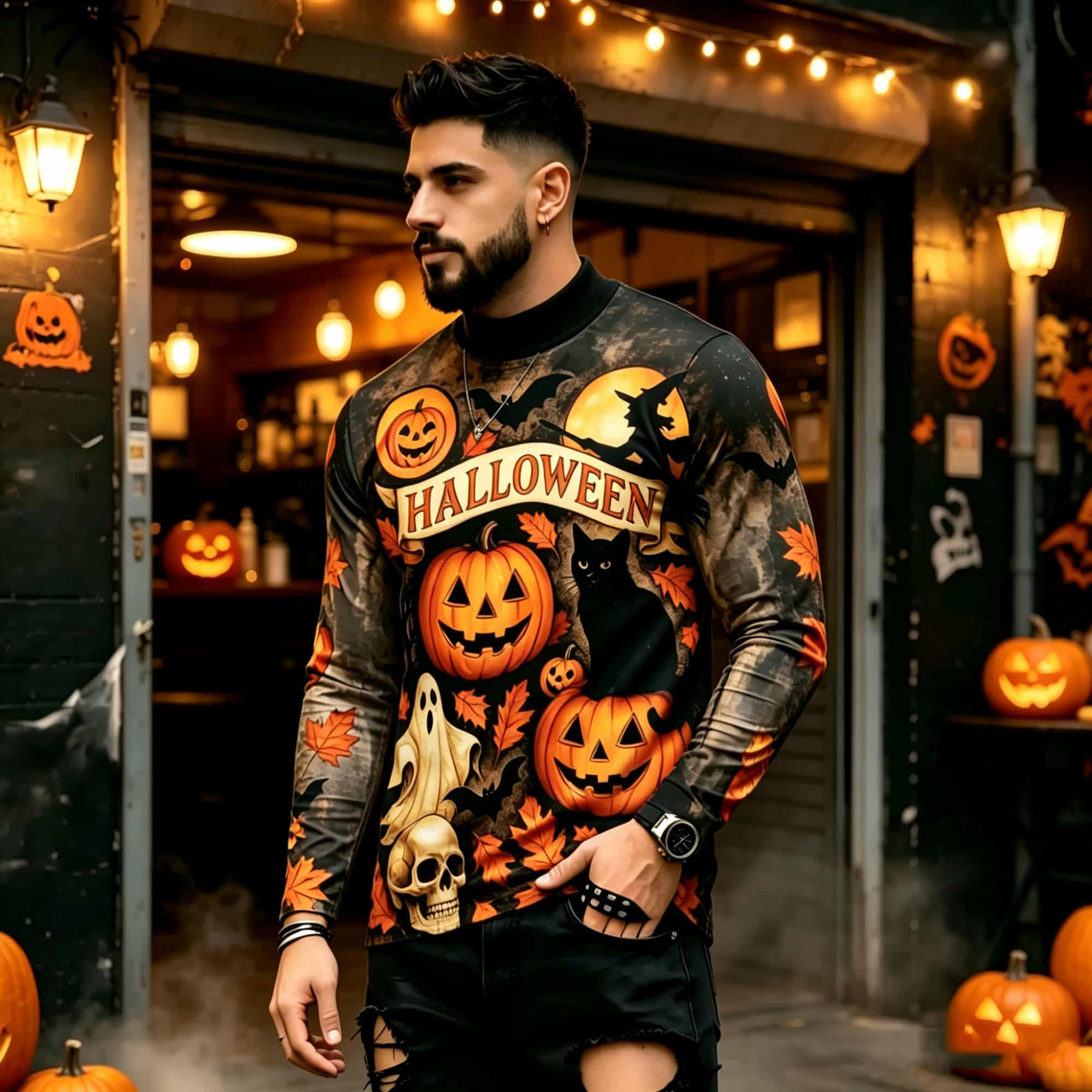 Street Fashion Casual - Casual Fashion Street Style Halloween Printed