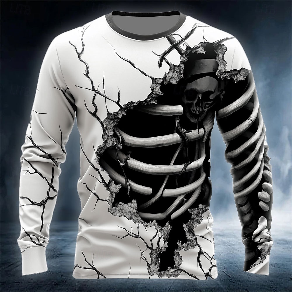 Street Fashion Casual - Funny 3D Skull Print Men's T-shirt