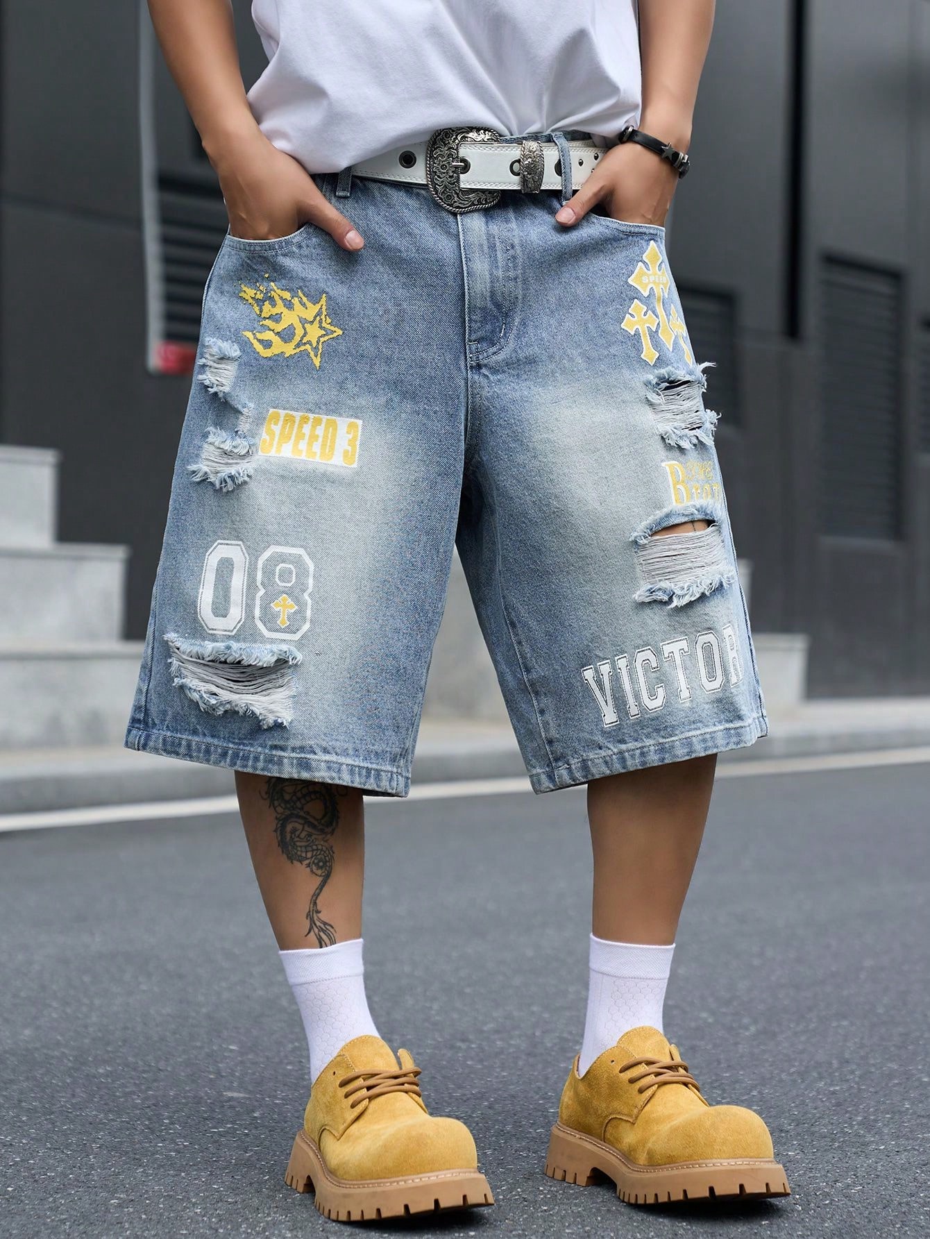 Street Fashion Jeans Men - Men's Loose Fit Denim Bermuda Shorts,