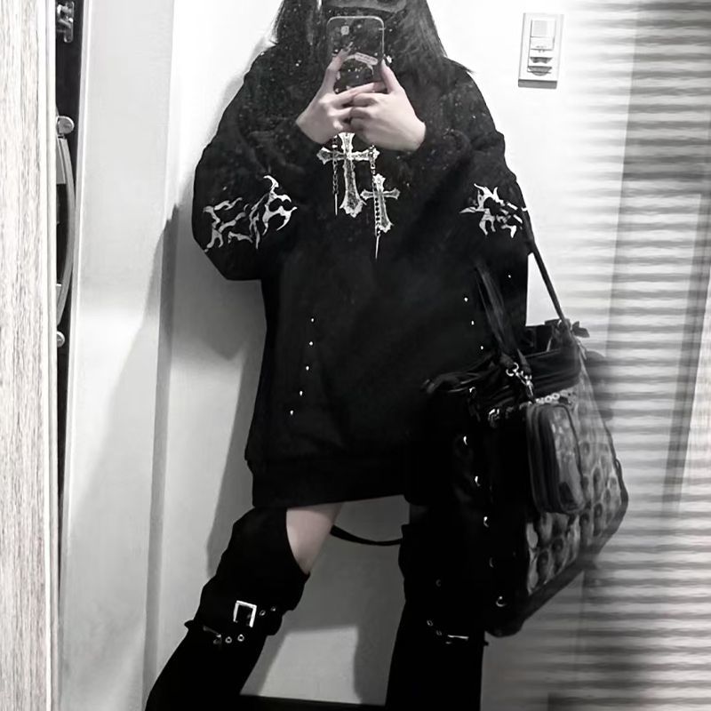 new Subculture Gothic Stylish  - Graphic Hoodie Streetwear 评论和价格