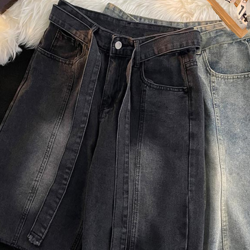 Summer Thin Fringed Denim Shor - Street Fashion In Japanese 评论和价格
