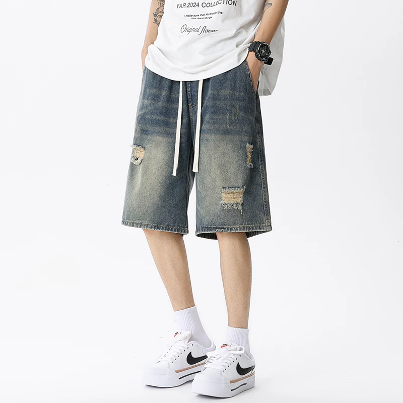 Summer Thin Denim Shorts Men's - Street Fashion Jeans Men 评论和价格