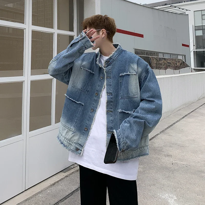 American Retro Hip Pop Raw Edg - Street Fashion Jeans Men 评论和价格