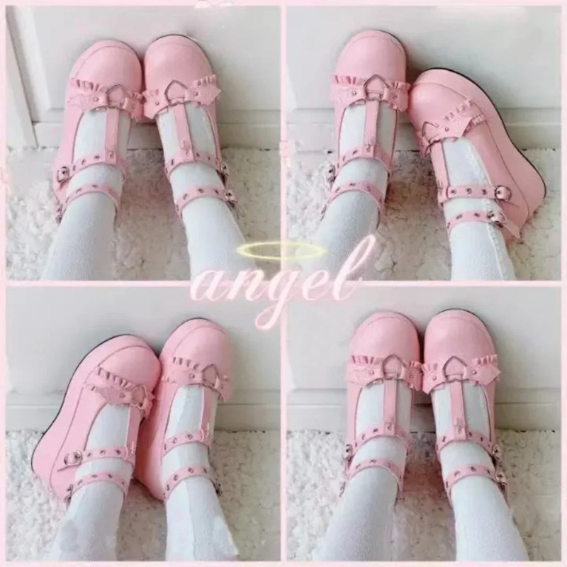 New Sweet Heart Buckle Wedges  - Chunky Sneaker Platform 评论和价格
