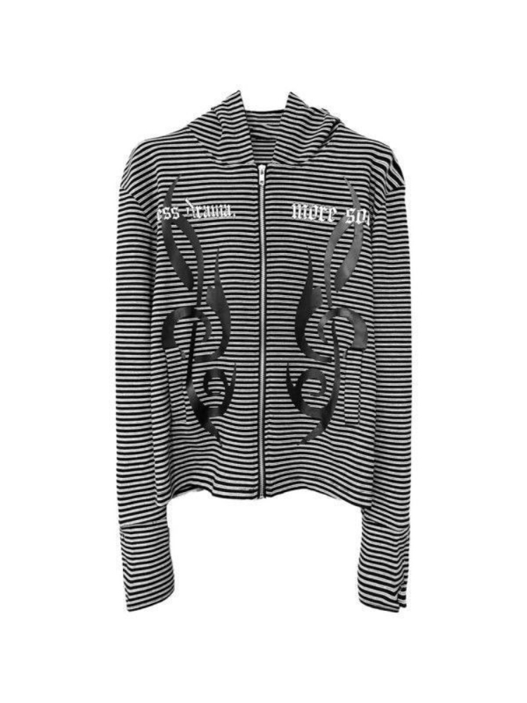 Men Women Gothic Style Striped - Graphic Hoodie Streetwear 评论和价格