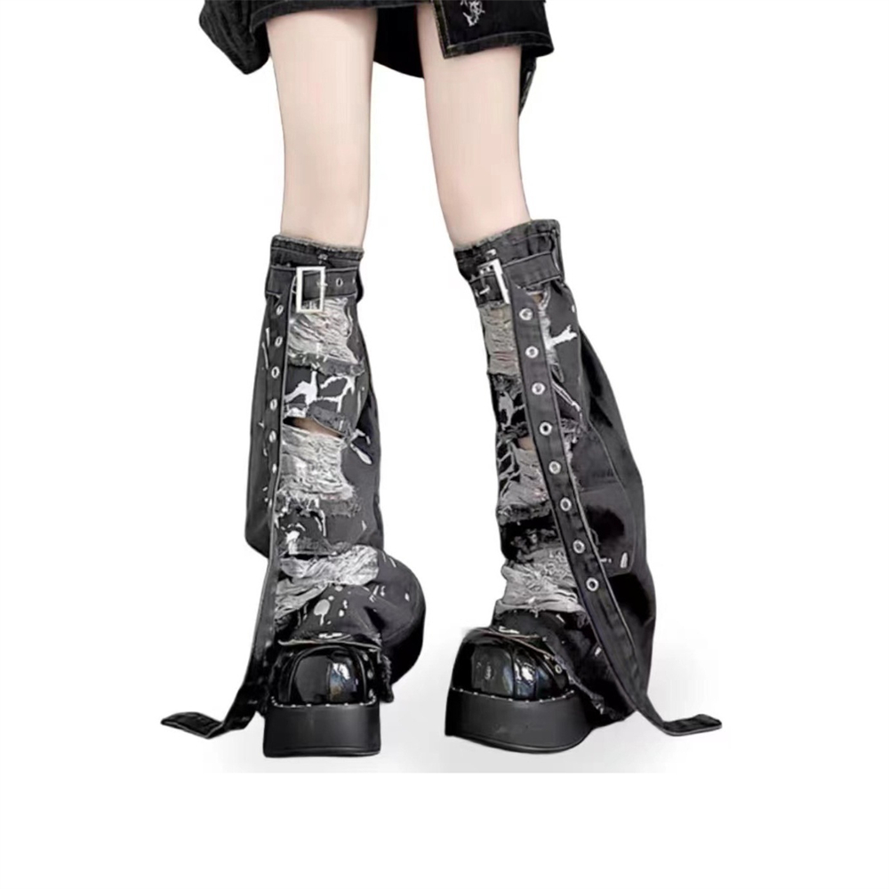 Fashion Buckle Belt Leg Warmer - Street Fashion In Japanese 评论和价格