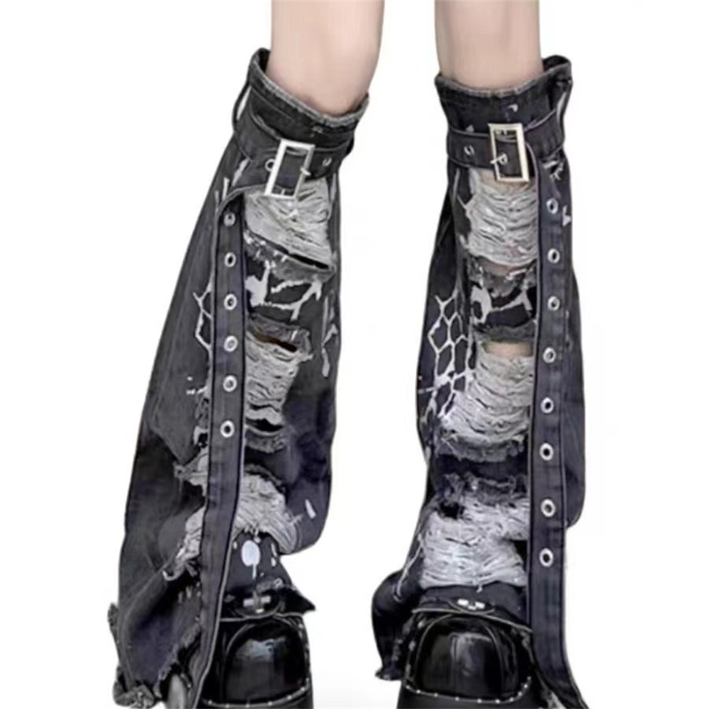 Fashion Buckle Belt Leg Warmer - Street Fashion In Japanese 评论和价格