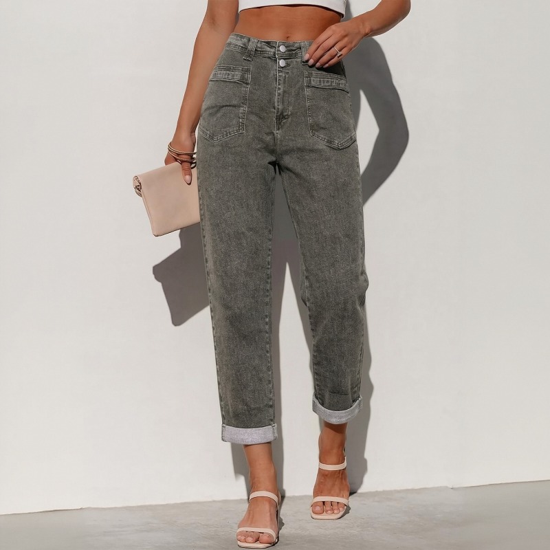 Women Plus Size American High  - Street Fashion Jeans 评论和价格