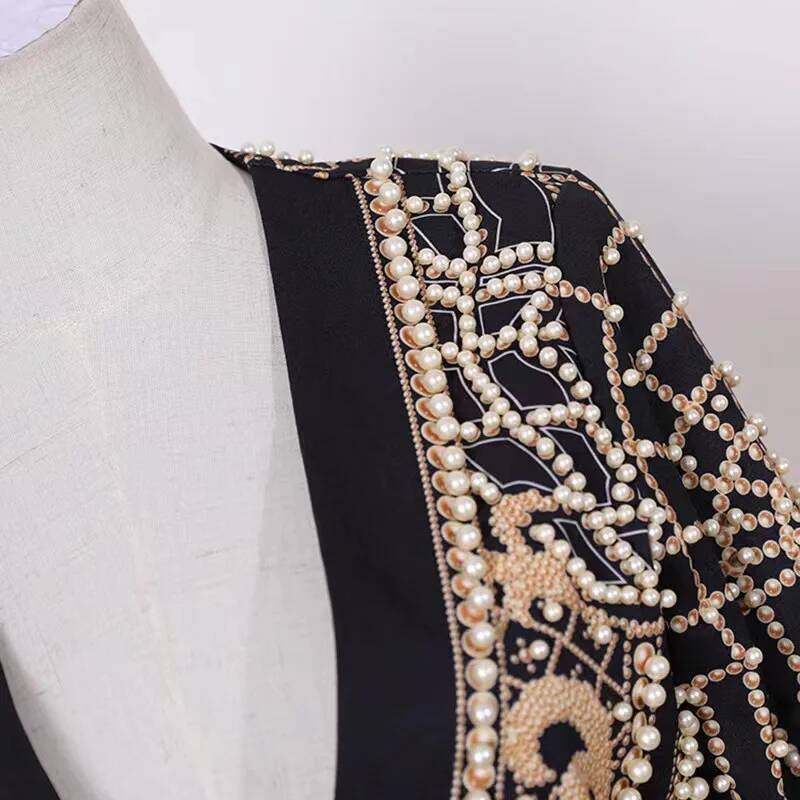 Fashion Beading V Neck Blazers - Street Fashion Taiwan 评论和价格