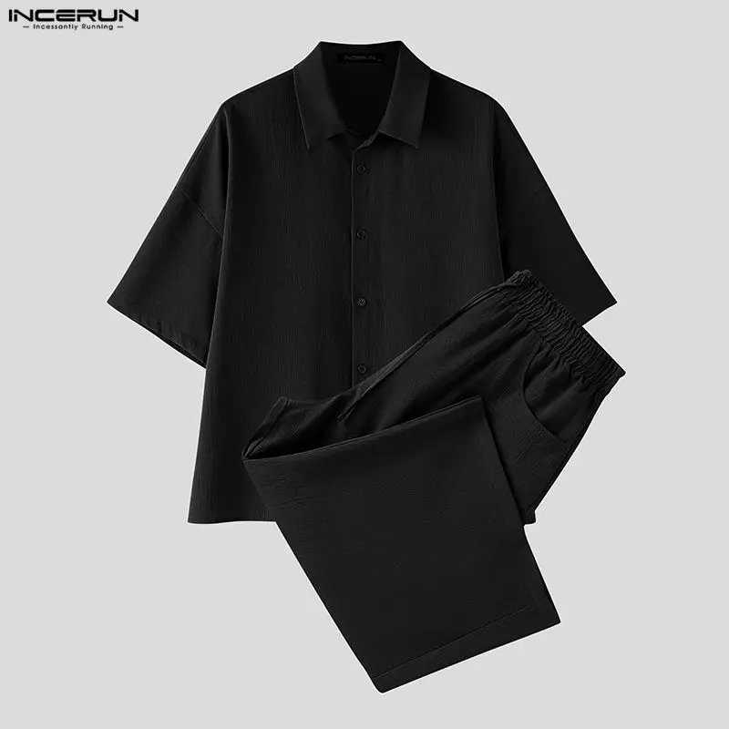 INCERUN Men's Sets Solid Lapel - Fashion Streetwear 评论和价格