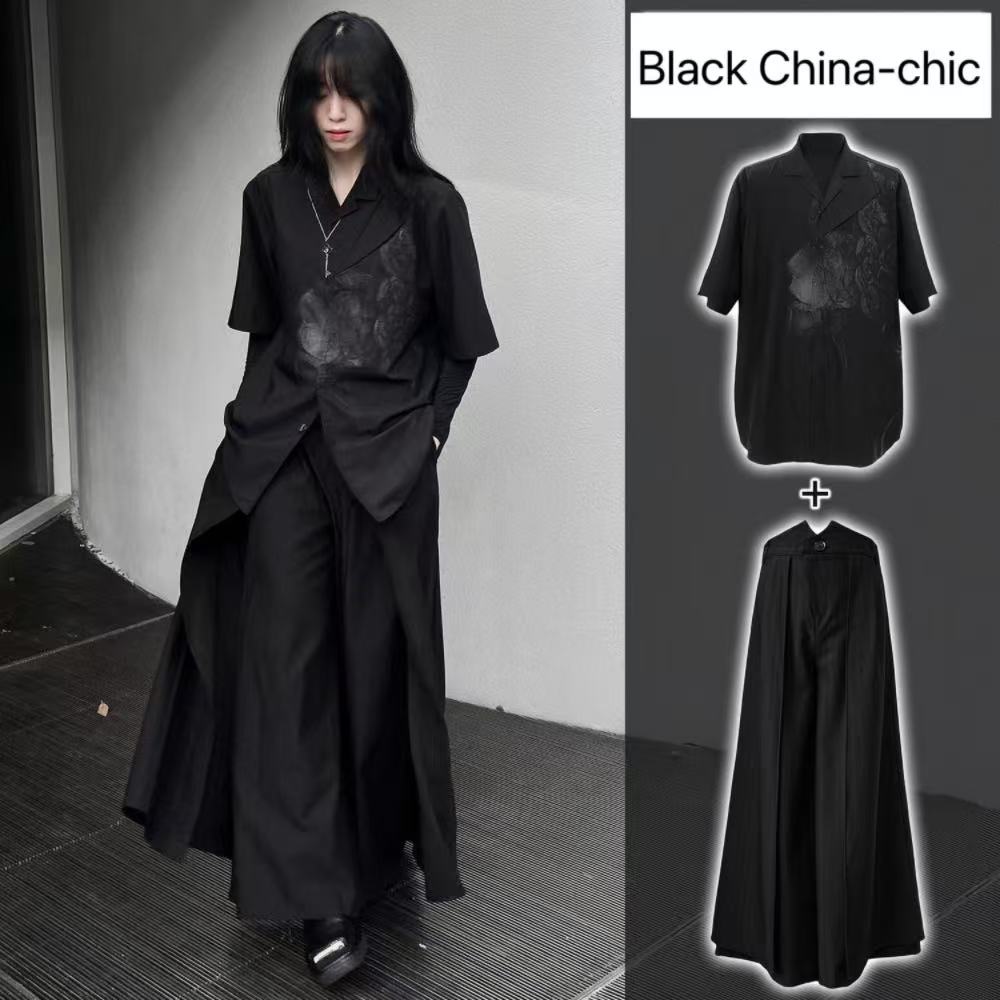 Cool Black New Chinese Style C - Street Fashion Outfit For Men 评论和价格