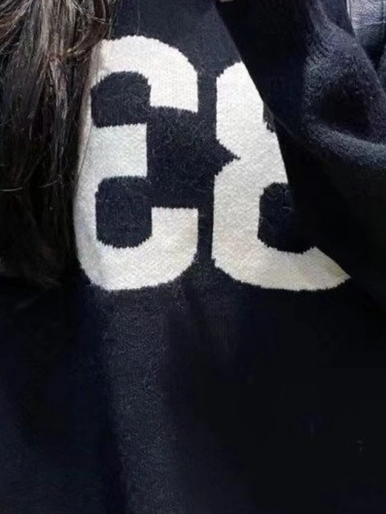 Y2K Vintage Knitted Sweater Wo - Fashion Streetwear 评论和价格