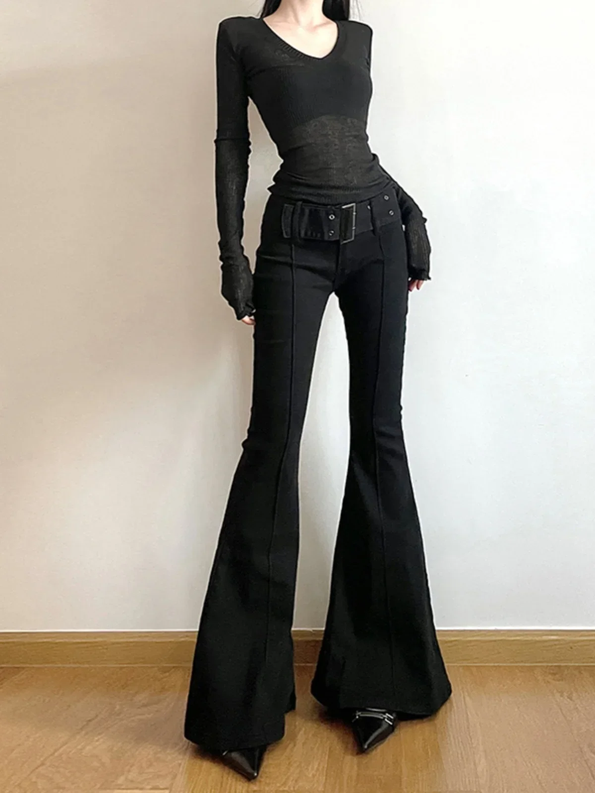 Women's Black Jeans Flare Pant - Street Fashion Jeans 评论和价格