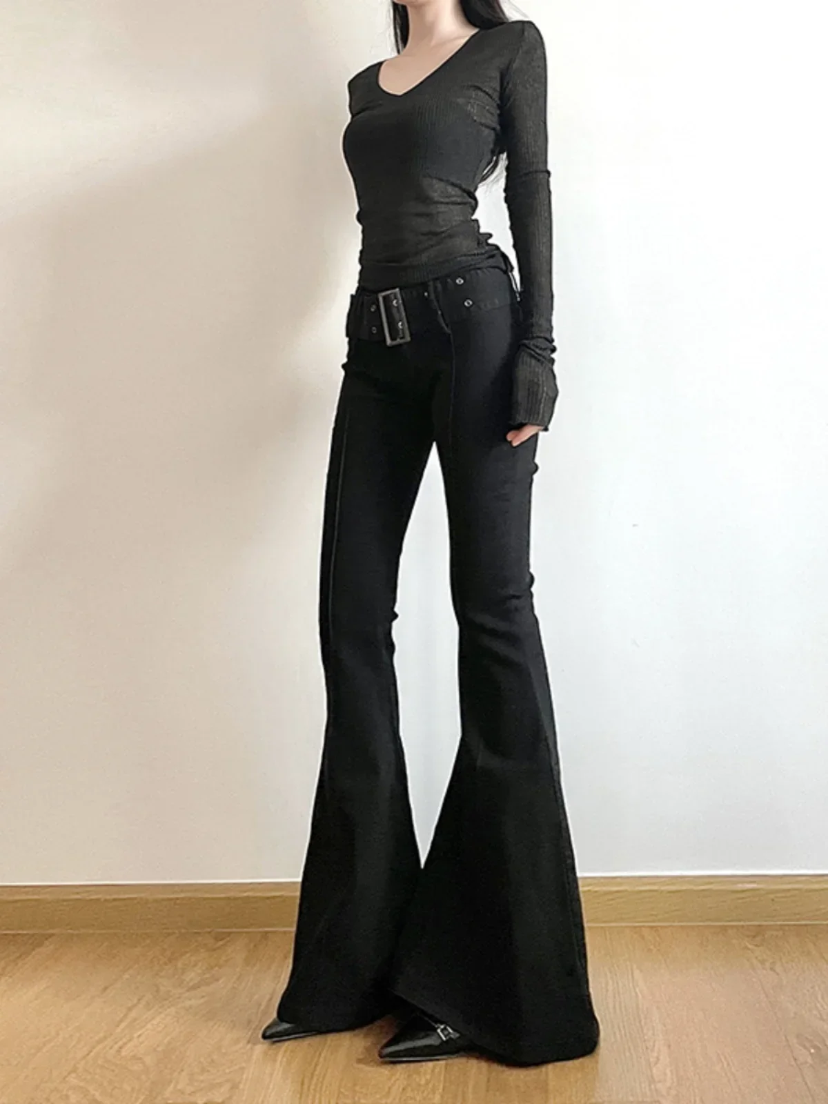 Women's Black Jeans Flare Pant - Street Fashion Jeans 评论和价格