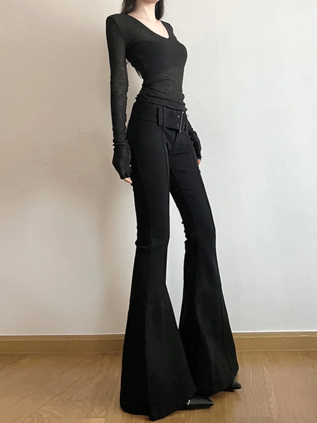 Women's Black Jeans Flare Pant - Street Fashion Jeans 评论和价格