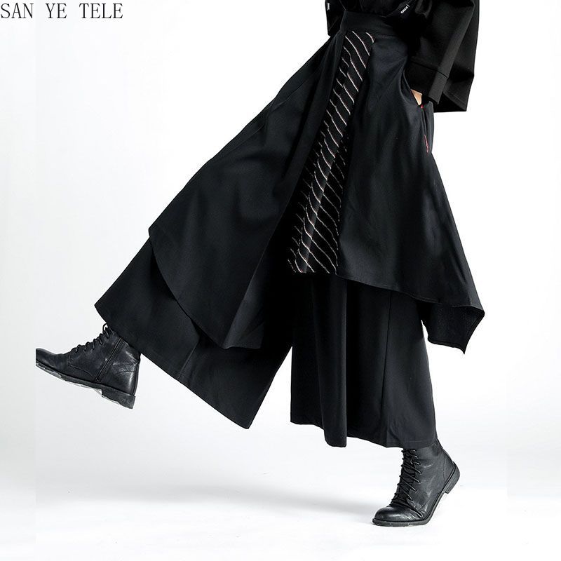 Men Black Irregular Pants Japa - Street Fashion In Japanese 评论和价格