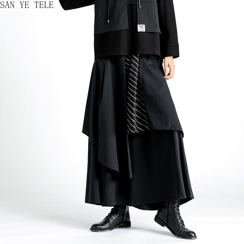 Men Black Irregular Pants Japa - Street Fashion In Japanese 评论和价格