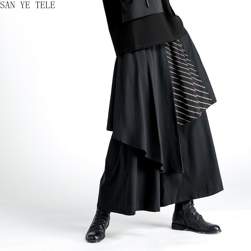Men Black Irregular Pants Japa - Street Fashion In Japanese 评论和价格