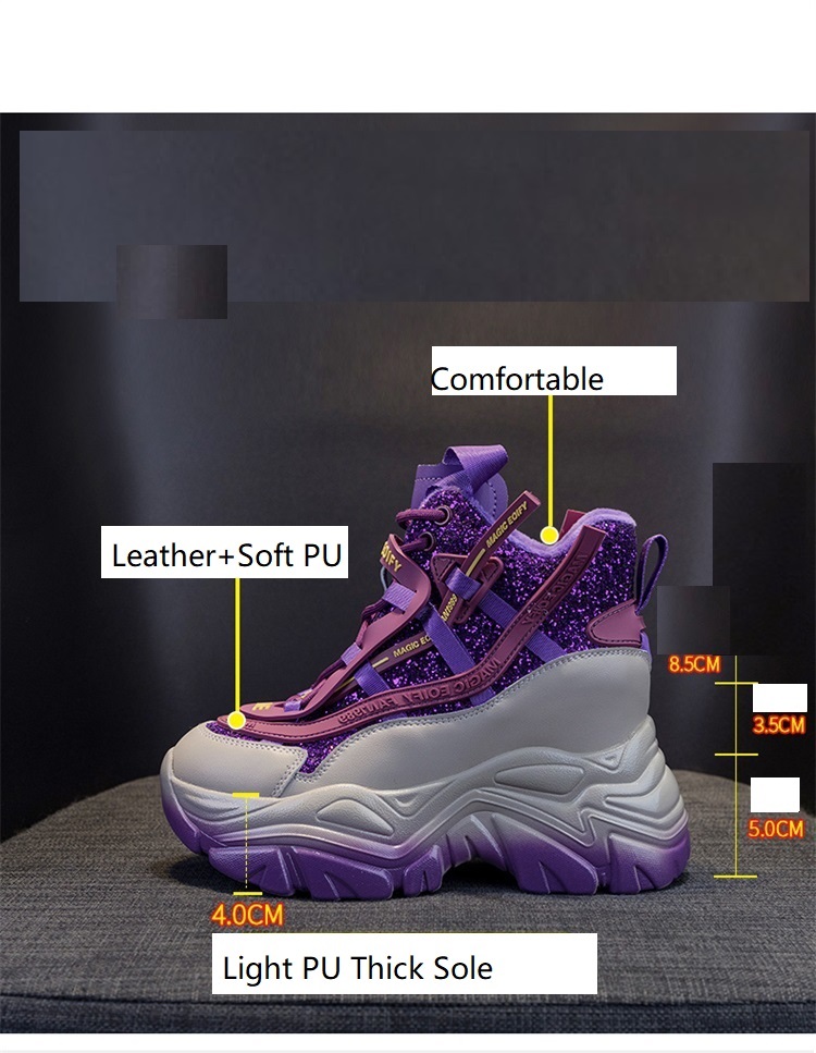 2025 Women's Hidden Wedge Snea - Chunky Sneaker Platform 评论和价格