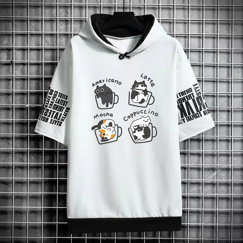 Harajuku Men's T-Shirt Hoodie  - Graphic Hoodie Streetwear 评论和价格