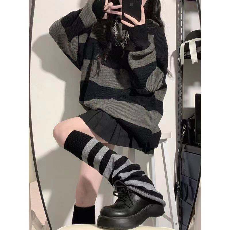 Streetwear Striped Sweater Wom - Street Fashion In Korea 评论和价格