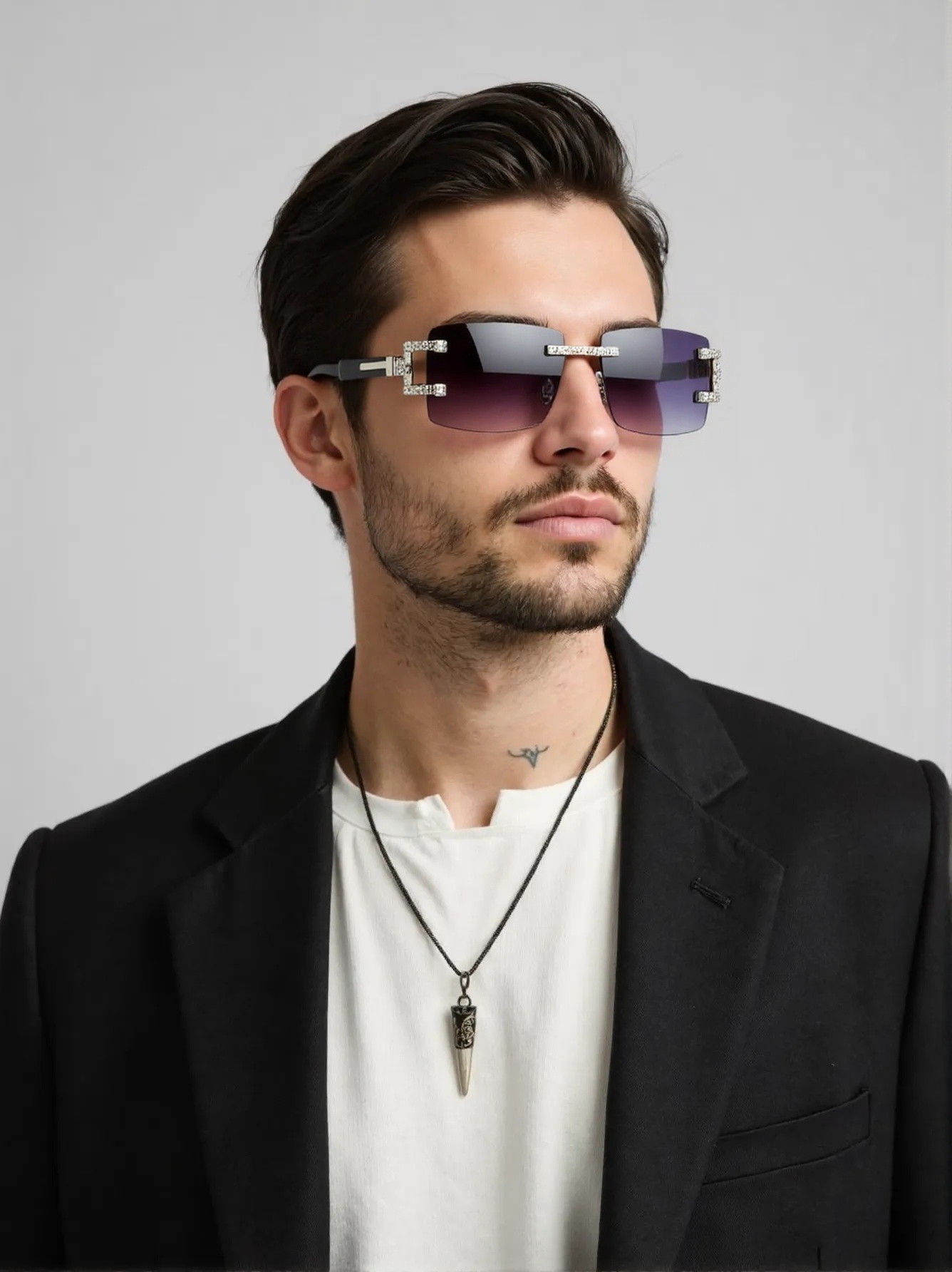 Wood leg retro fashion sunglas - Street Fashion Shoot 评论和价格