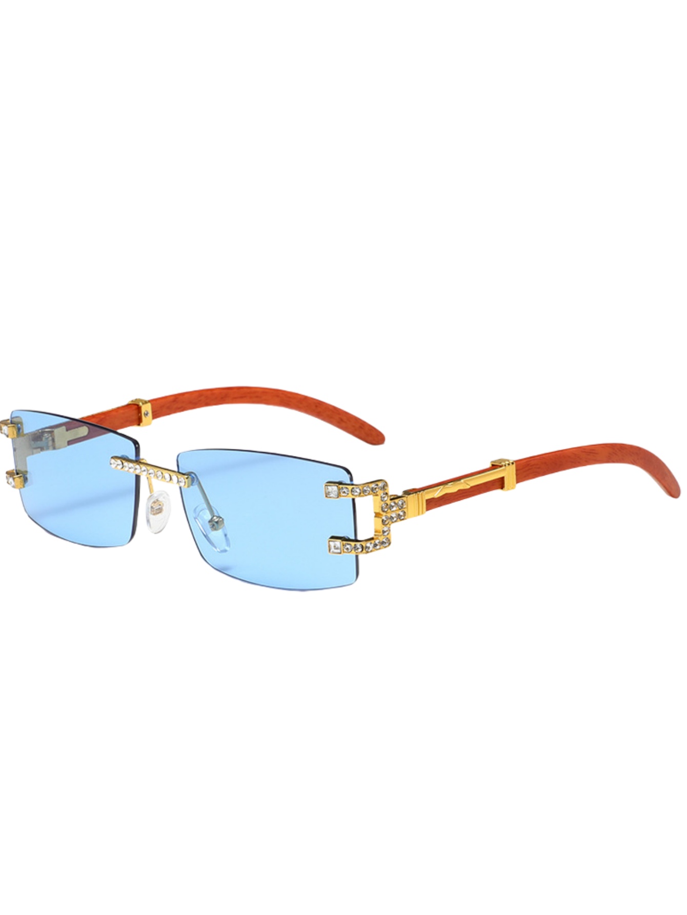 Wood leg retro fashion sunglas - Street Fashion Shoot 评论和价格