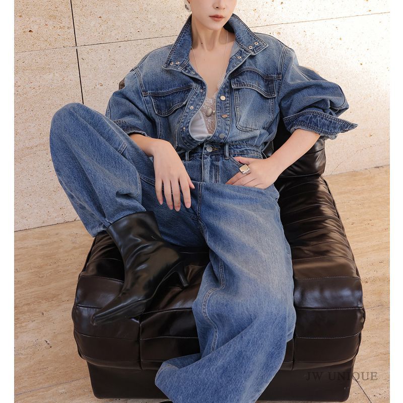 Retro Fashion Versatile Denim  - Street Fashion Jeans 评论和价格
