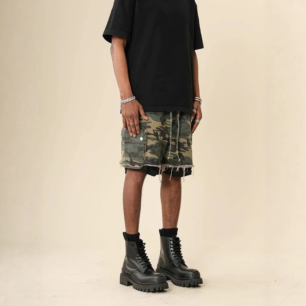 American Streetwear Raw-edge W - Street Fashion Jeans Men 评论和价格