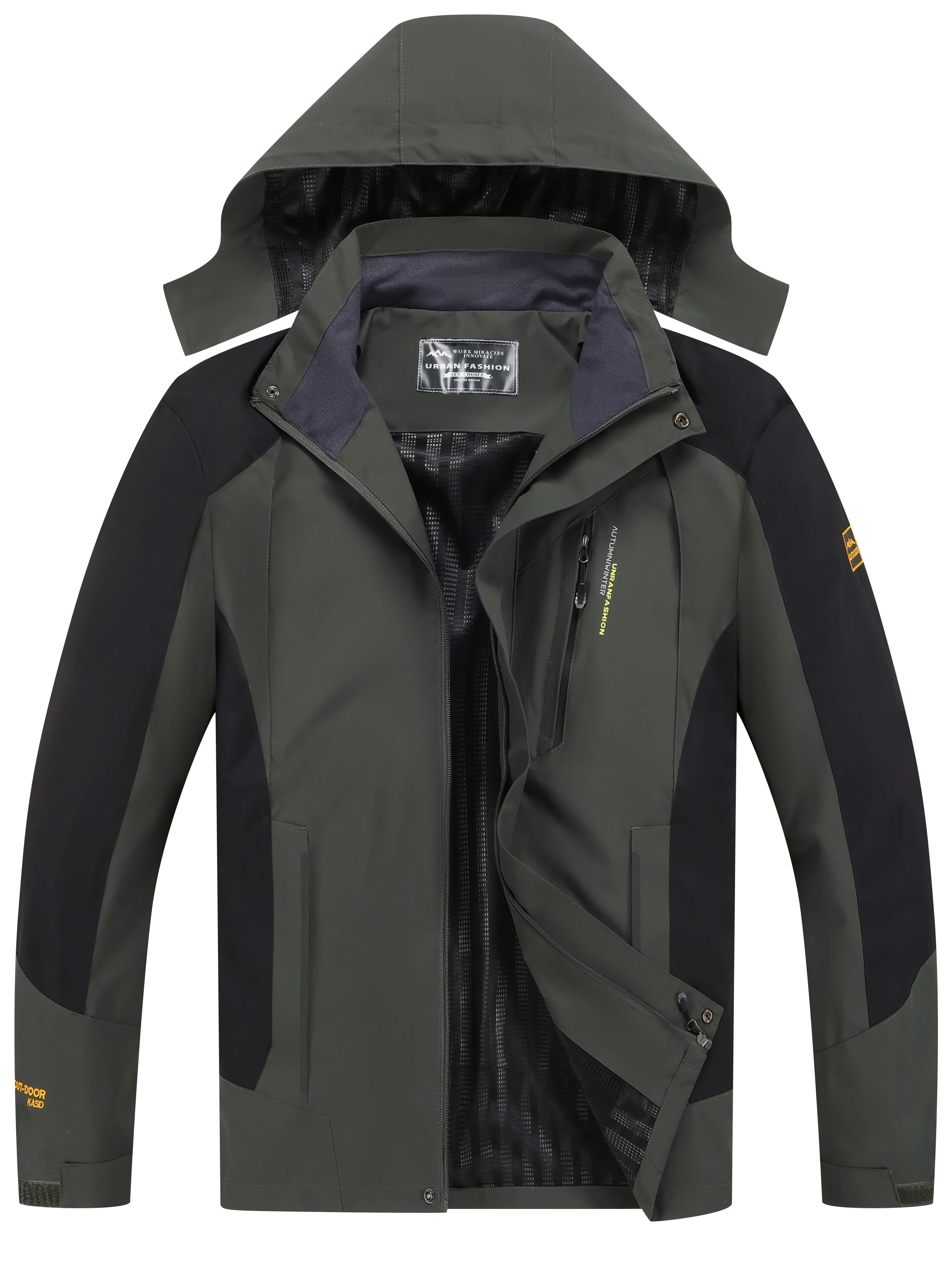 Men's Waterproof Hiking Jacket - Reflective Jacket Running 评论和价格