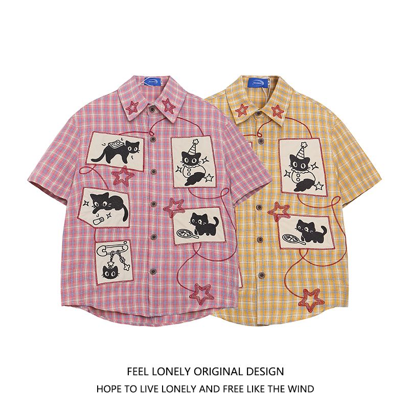Cute Summer Men Unisex Y2k Pla - Street Fashion American 评论和价格