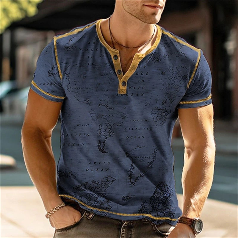 Men's Henry Shirts Funny 3D Pr - Street Fashion Casual 评论和价格
