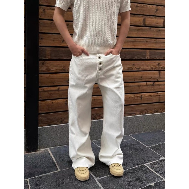 Men's White Wide Leg Jeans Hig - Street Fashion Jeans Men 评论和价格