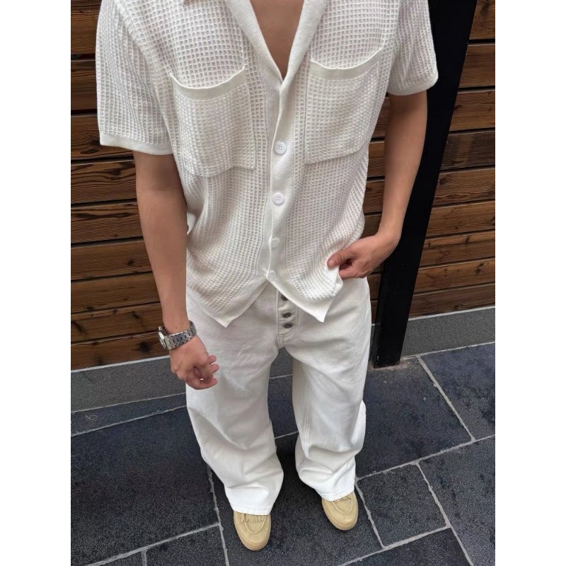 Men's White Wide Leg Jeans Hig - Street Fashion Jeans Men 评论和价格