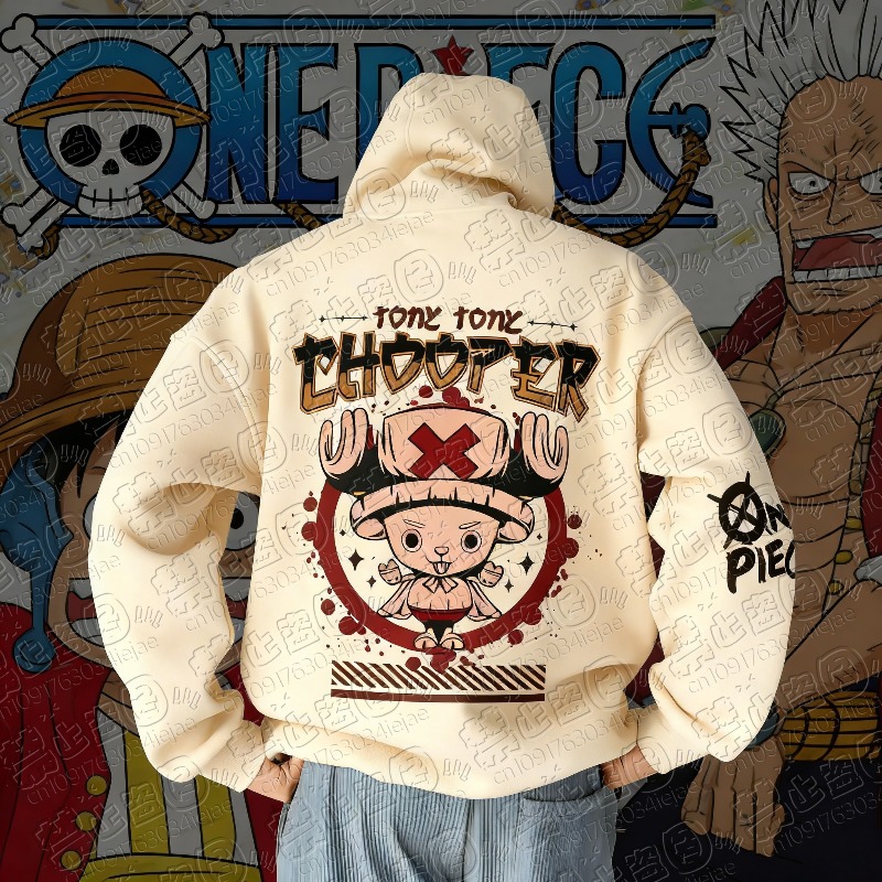 One Piece Anime Chopper Pullov - Graphic Hoodie Streetwear 评论和价格