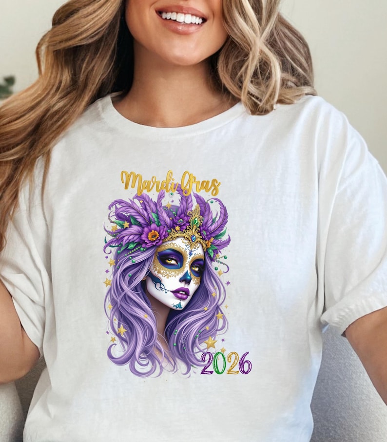 Mardi Gras Lady 2026 Shirt Pur - Parade Fashion Street 评论和价格