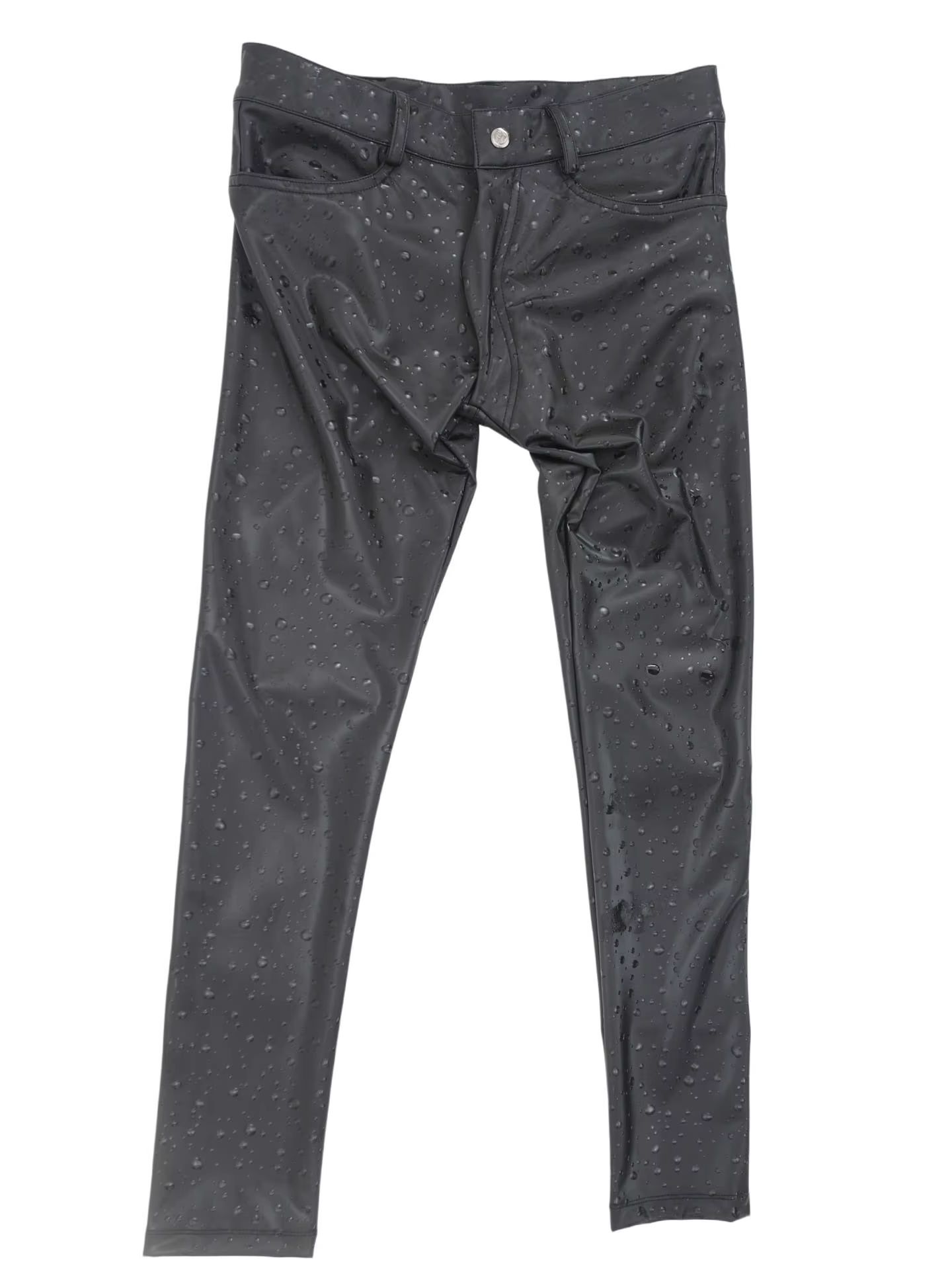 3D Water Drop Print Elastic PU - Street Fashion Jeans Men 评论和价格