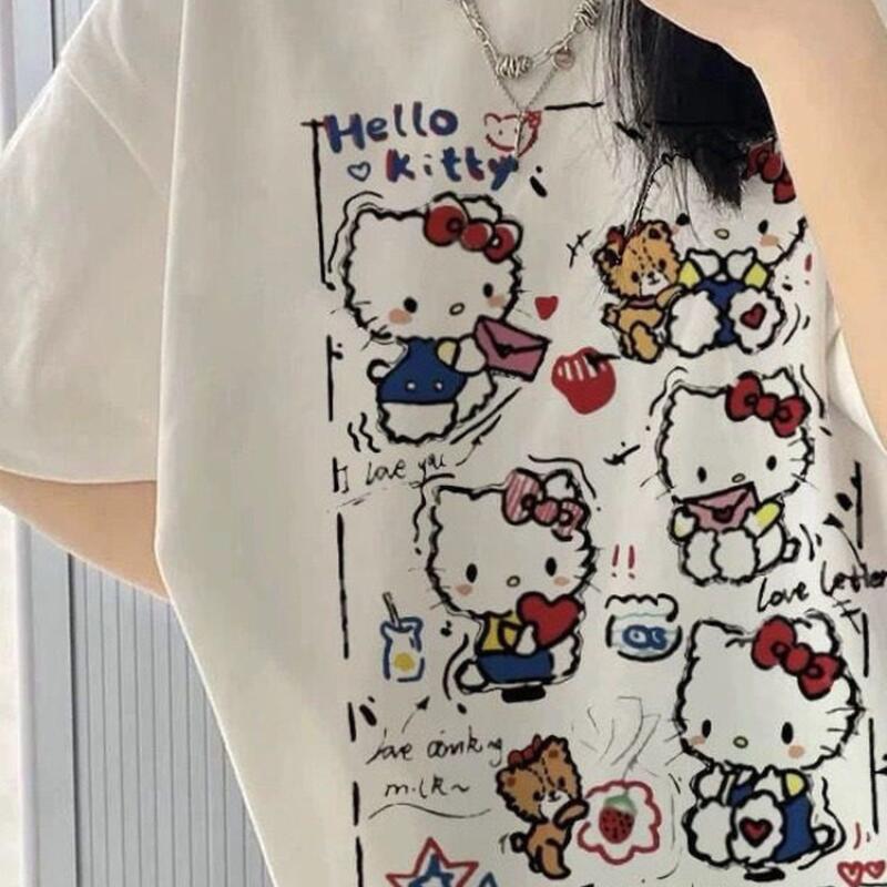 Short-Sleeved Summer Hello Kit - Street Fashion Casual 评论和价格