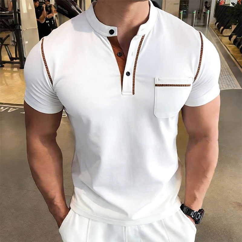 New Summer Men's Henry Collar  - Street Fashion Casual 评论和价格